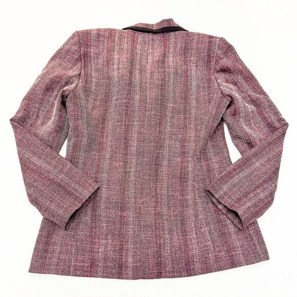 Le Suit Red Woven 3-Button Blazer Suit Jacket Size 8 - Picture 2 of 5